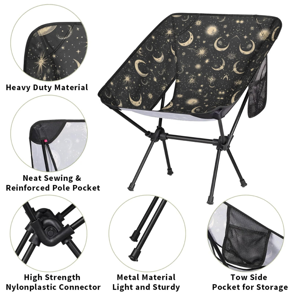 YLYNIU portable camping chair side pockets hold phone and drink