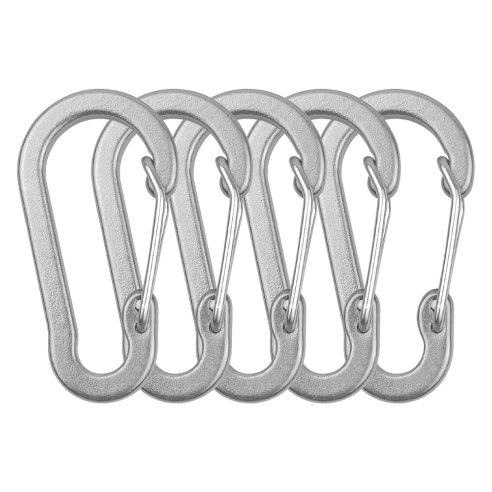 Side view of Ymiko D-ring carabiner showing compact, durable keychain solution