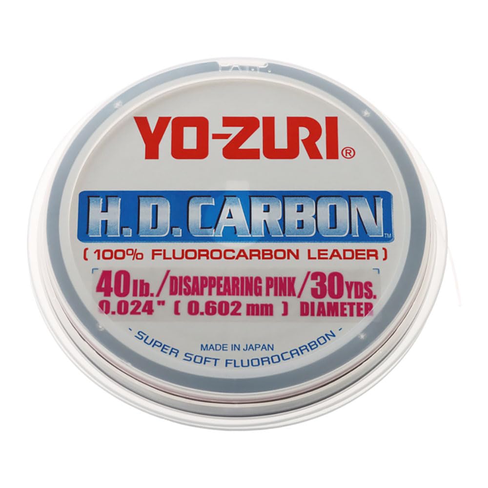 Yo-Zuri 30-Yard HD Pink Fluorocarbon Leader on spool for low visibility in saltwater