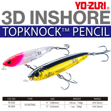 Yo-Zuri 3D Inshore Topknock Pencil close-up hologram showing durable finish