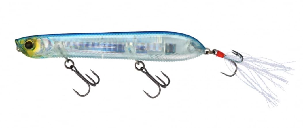 Yo-Zuri 3DB Pencil Popper 110mm front view with prism finish attracting wary fish at distance.