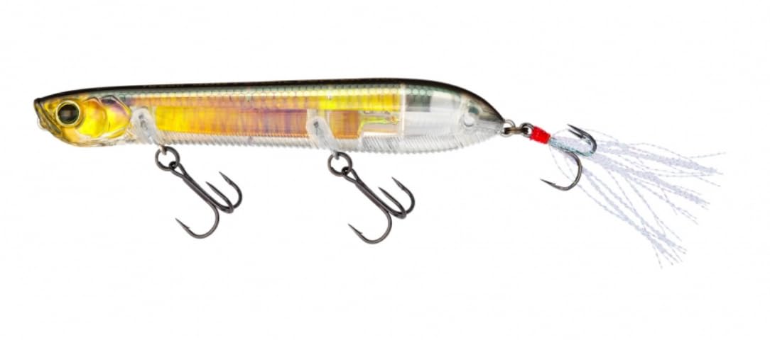 Yo-Zuri 3DB Pencil Popper 110mm rear treble detail features mylar tail and flash