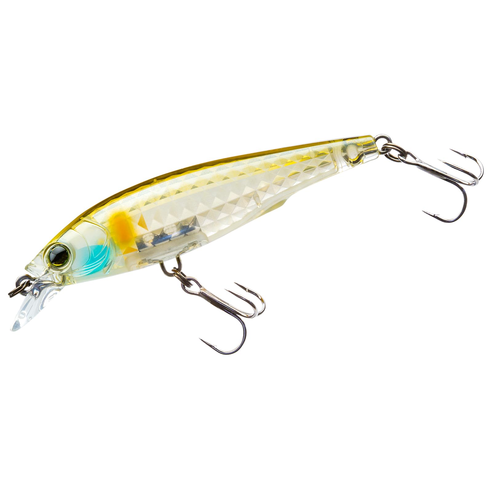 Yo-Zuri 3DR-X Jerk Bait Ghost Ayu 80mm showing prism-scale flashes for high visibility