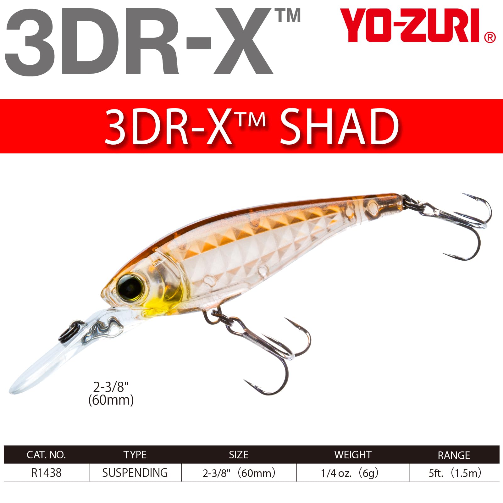 Yo-Zuri 3DR-X Shad Ghost Ayu diving action at depth around five feet