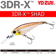 Yo-Zuri 3DR-X Shad Ghost Ayu diving action at depth around five feet