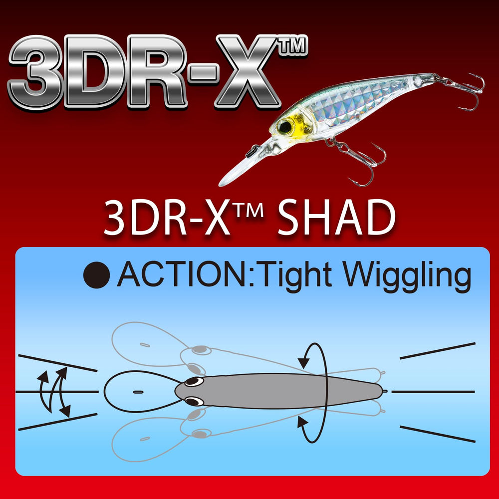Yo-Zuri 3DR-X Shad Ghost Ayu black nickel hooks close-up