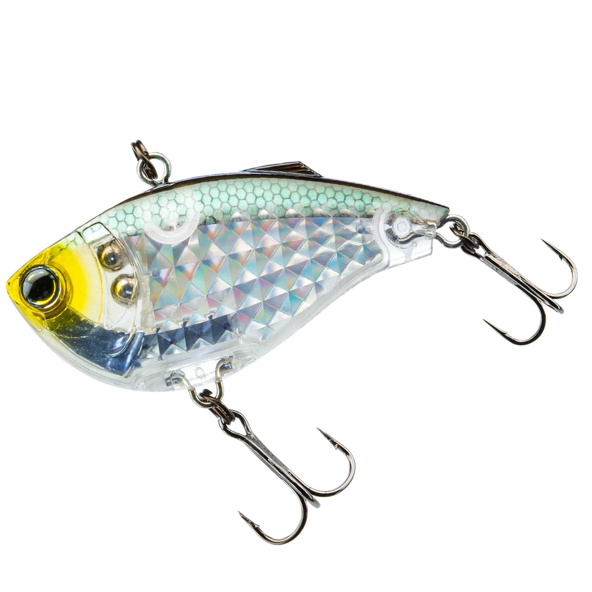 Yo-Zuri 3DR-X Vibe S prism scale close-up shows light-reflecting patterns for lure attraction.