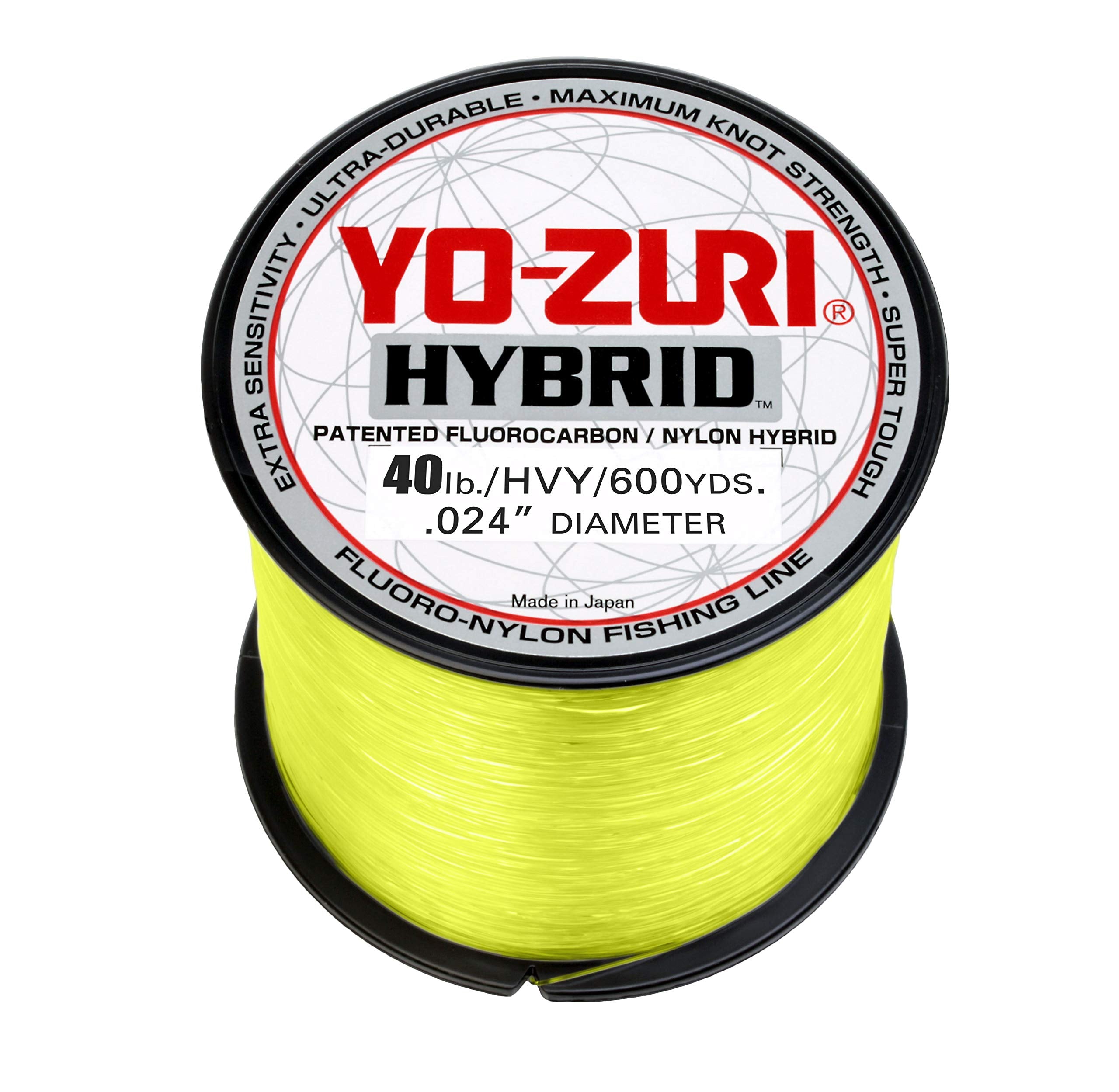 Yo-Zuri 40 HB 600 YL line, high-visibility yellow, 600 yd, 40 lb test for easy tracking