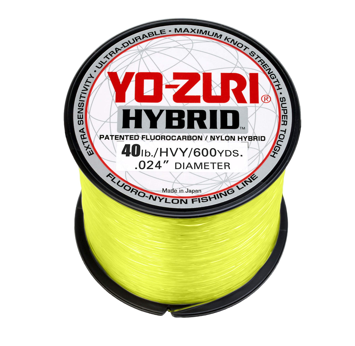 Yo-Zuri 40 HB 600 YL line, high-visibility yellow, 600 yd, 40 lb test for easy tracking