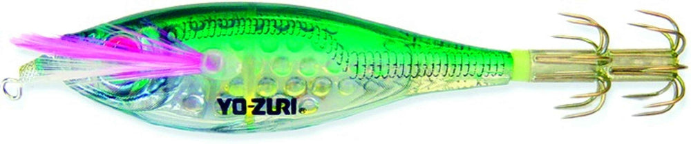 Yo-Zuri A333-24 Ultra Lens Aurora squid jig in green, ideal for stealthy squid fishing.