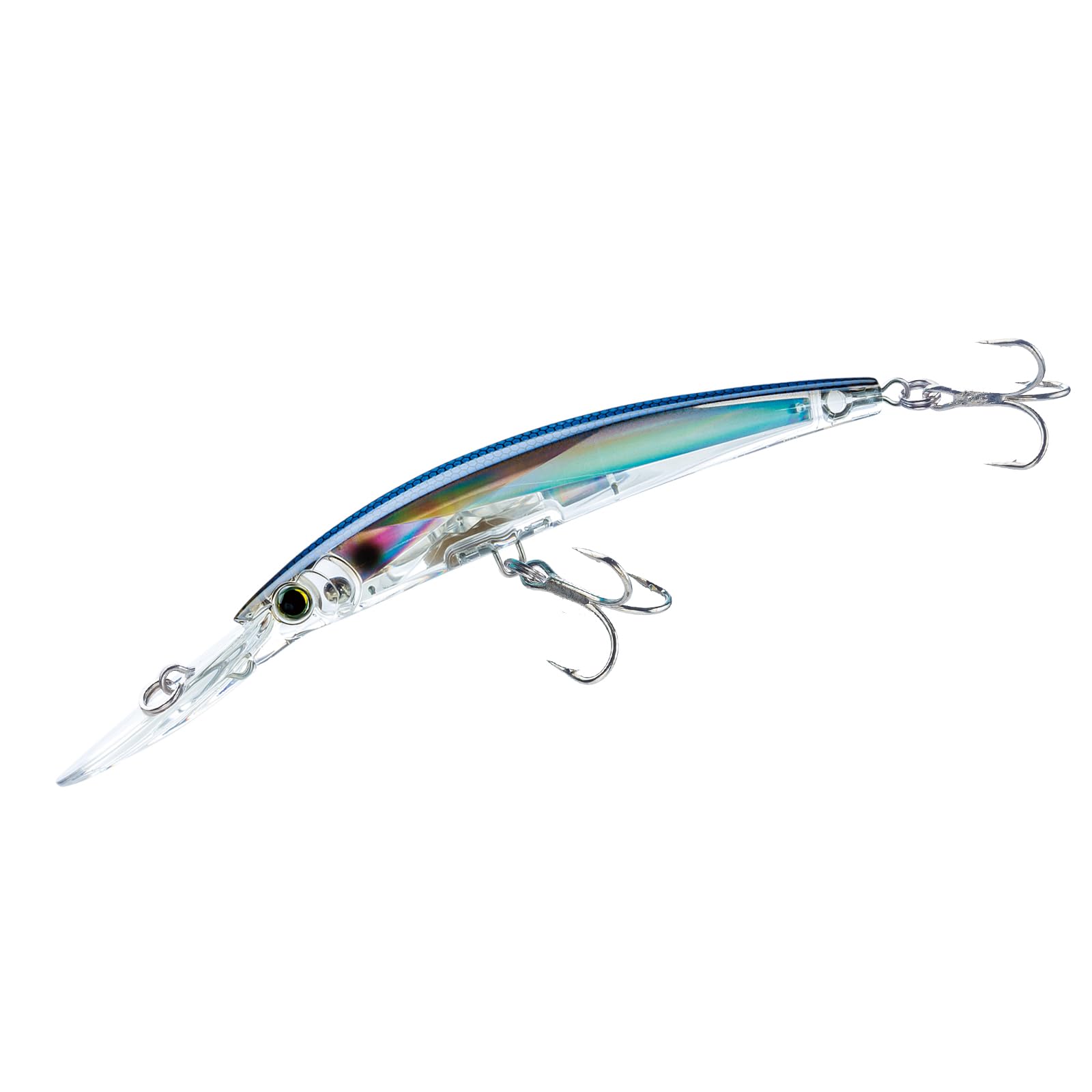 Yo-Zuri Blue Silver Crystal 3D Minnow deep diver lure with vivid reflections
