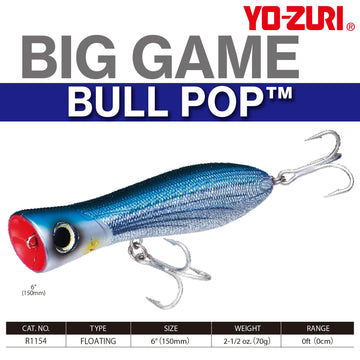 Yo-Zuri Bull Pop Dorado in action attracting surface strikes from distance