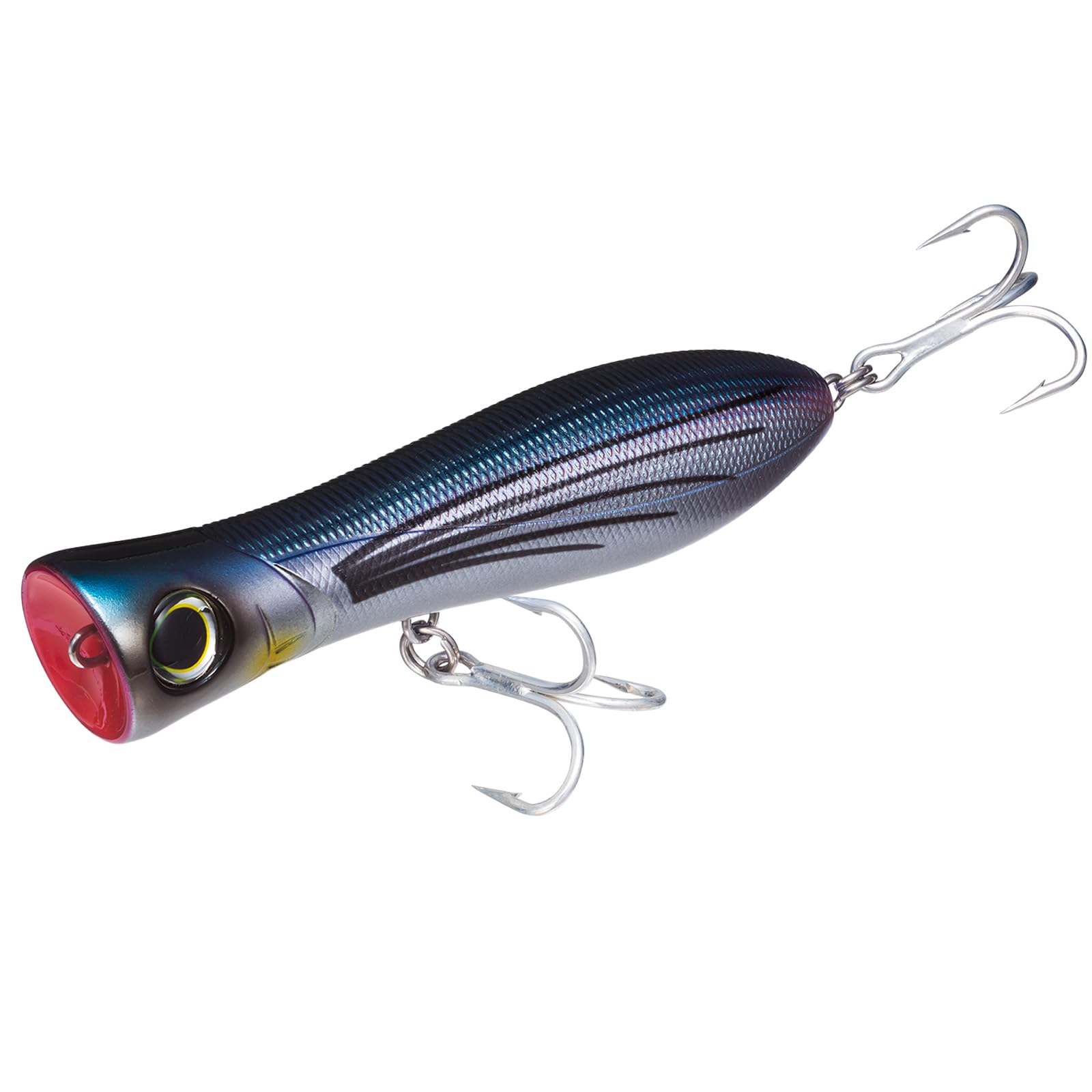 Yo-Zuri Bull Popper front view highlighting durable through-wire construction for long casts