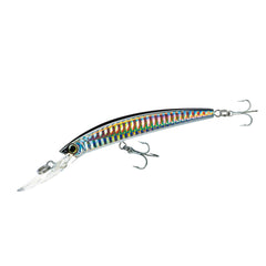 Yo-Zuri Crystal Minnow Deep Diver lure in silver-black with high visibility.