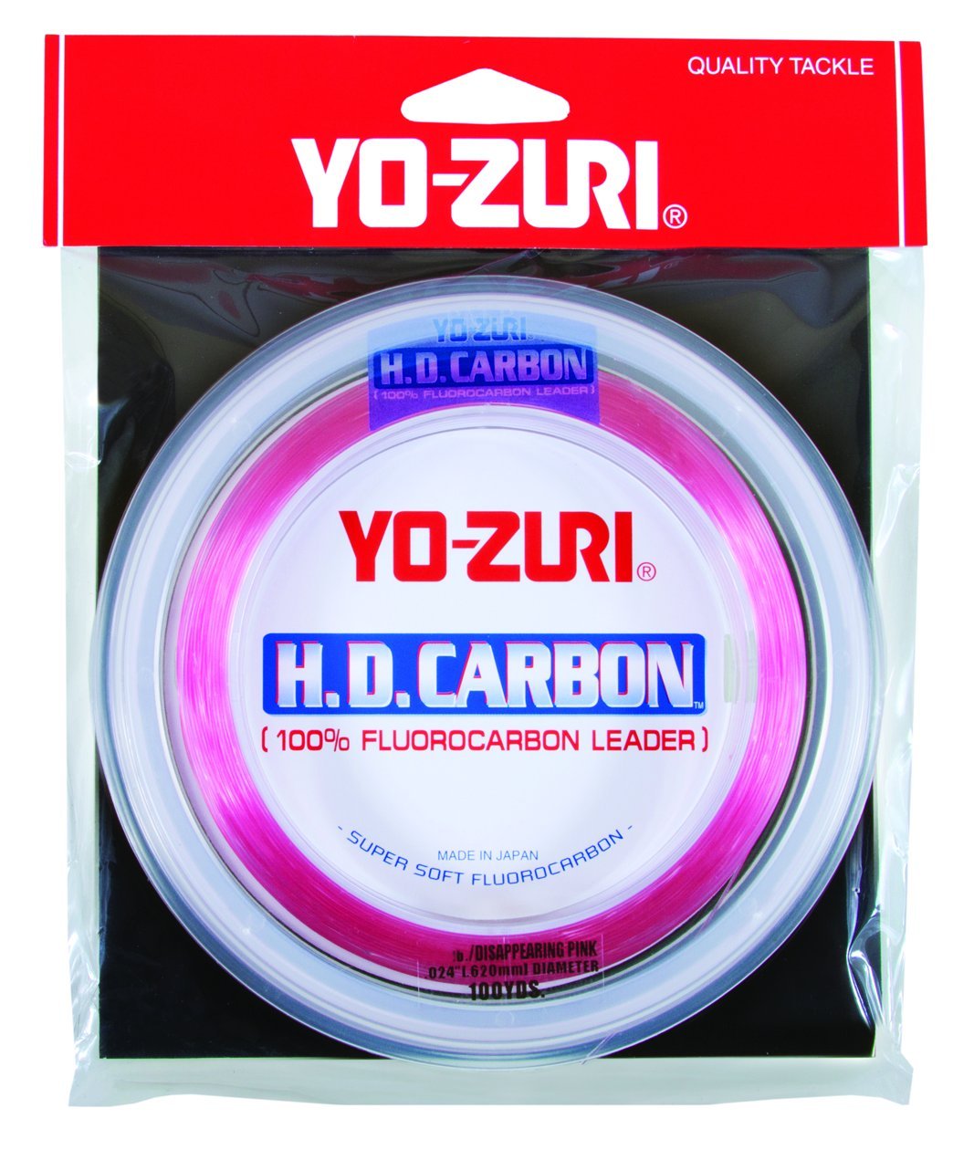 Yo-Zuri HD fluorocarbon wrist spool in pink offers near invisibility and strong leader performance