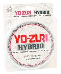 Yo-Zuri Hybrid spool close-up highlights strong, sensitive nylon-fluorocarbon blend for feel.