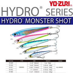 Yo-Zuri Hydro Monster Shot Sardine 80mm side profile, heavy weight for deep water