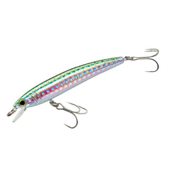 Yo-Zuri Pins Minnow Floating Diver Lure in rainbow trout color showing deep-water reach and action.