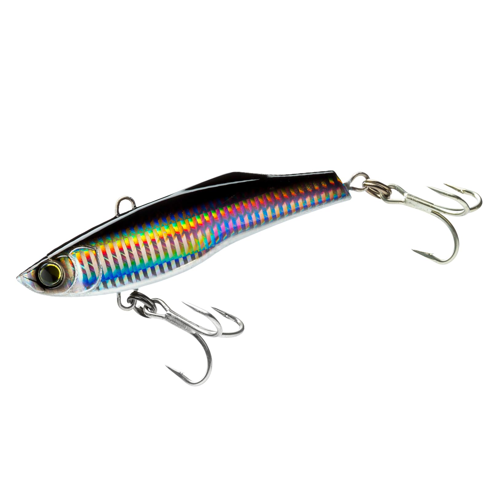 Yo-Zuri R1303-CHBL high-speed vibe lure with holographic black finish for fast trolling.