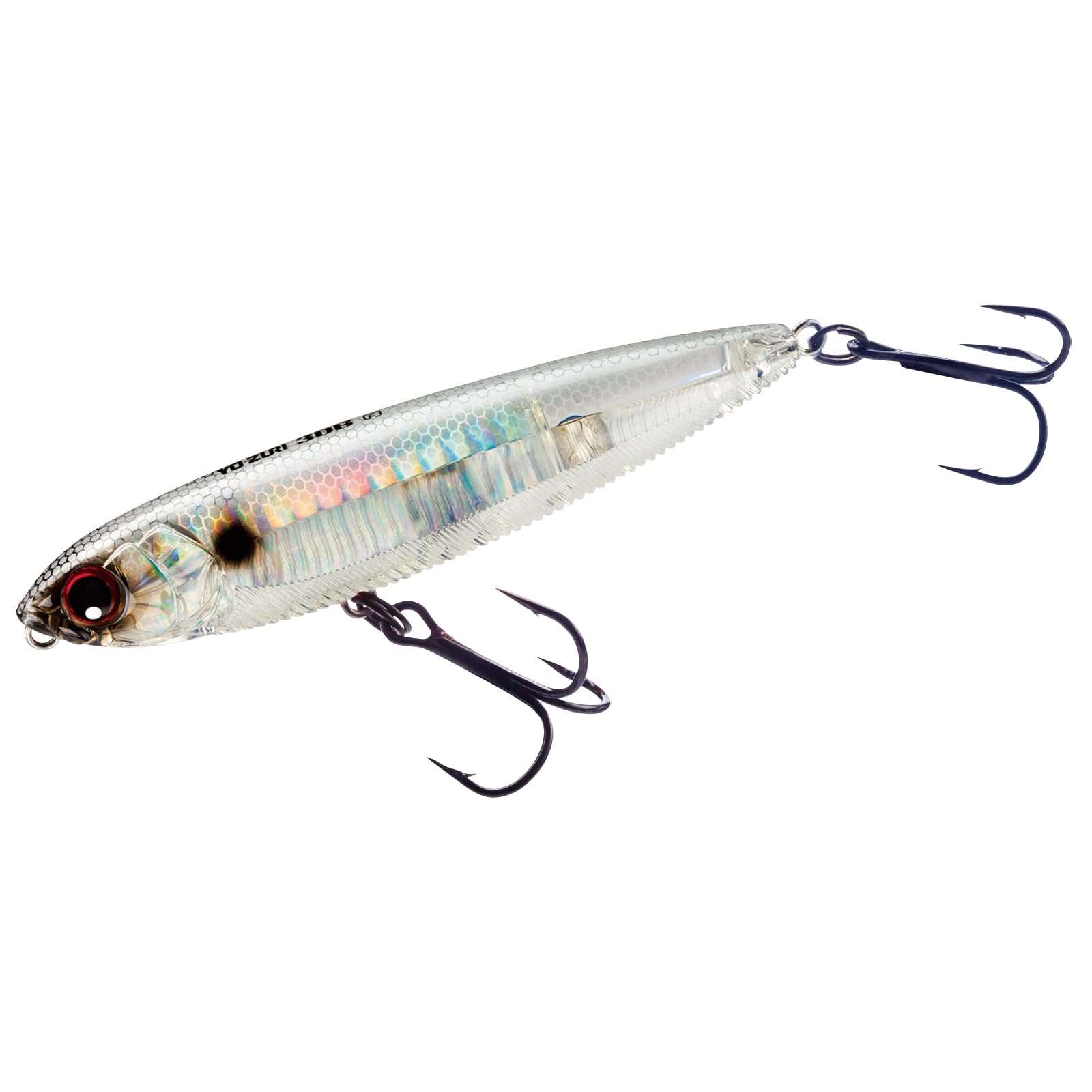 Yo-Zuri R1347 PGSH 3Db Pencil F lure, front view, lifelike finish for precise casting.