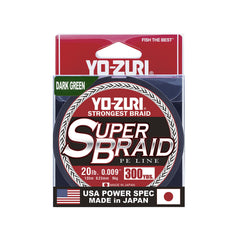 Yo-Zuri Super Braid 20 lb dark green spool ready for murky water fishing.