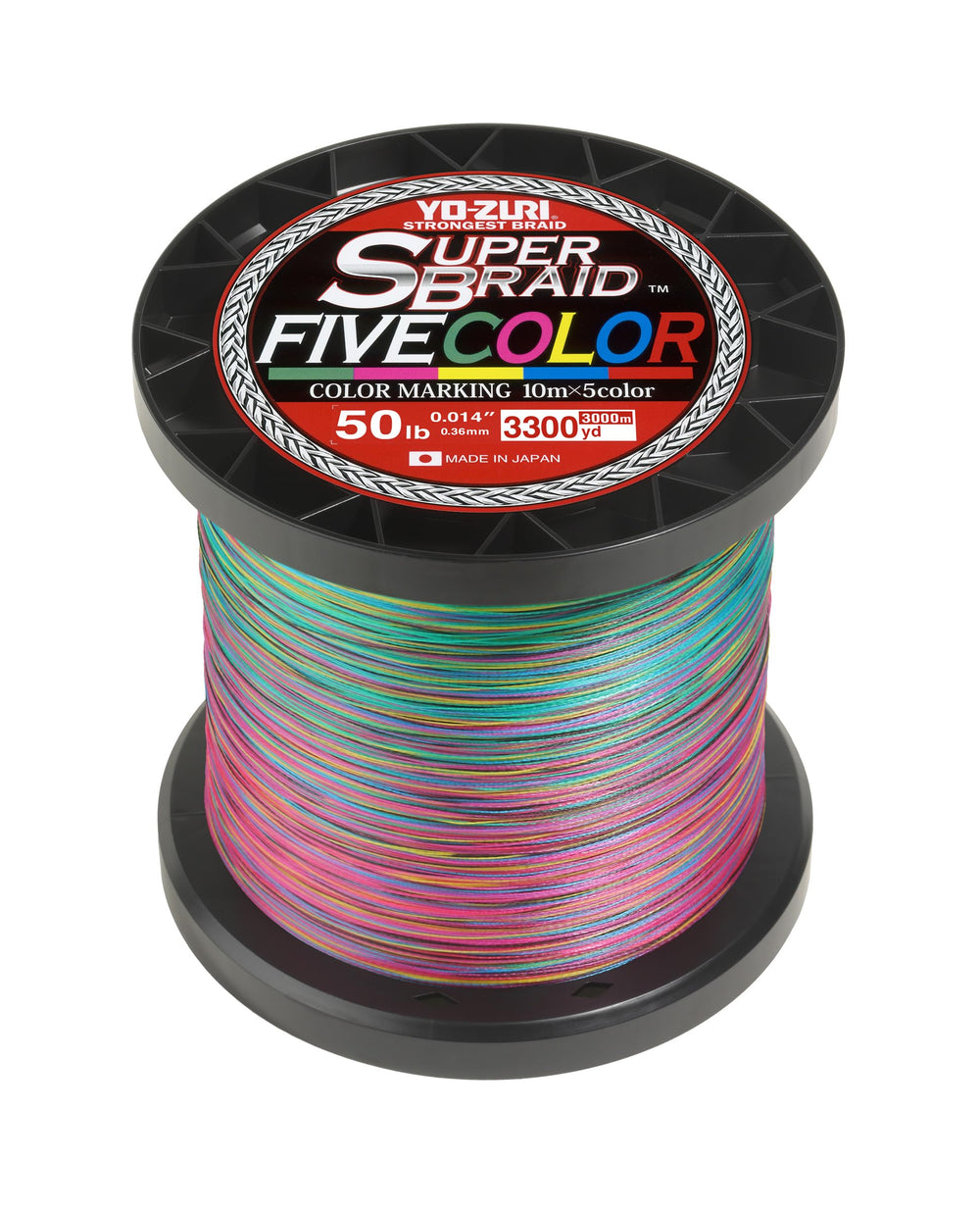 Yo-Zuri Super Braid 50lb with five-color pattern for precise depth tracking and improved abrasion resistance