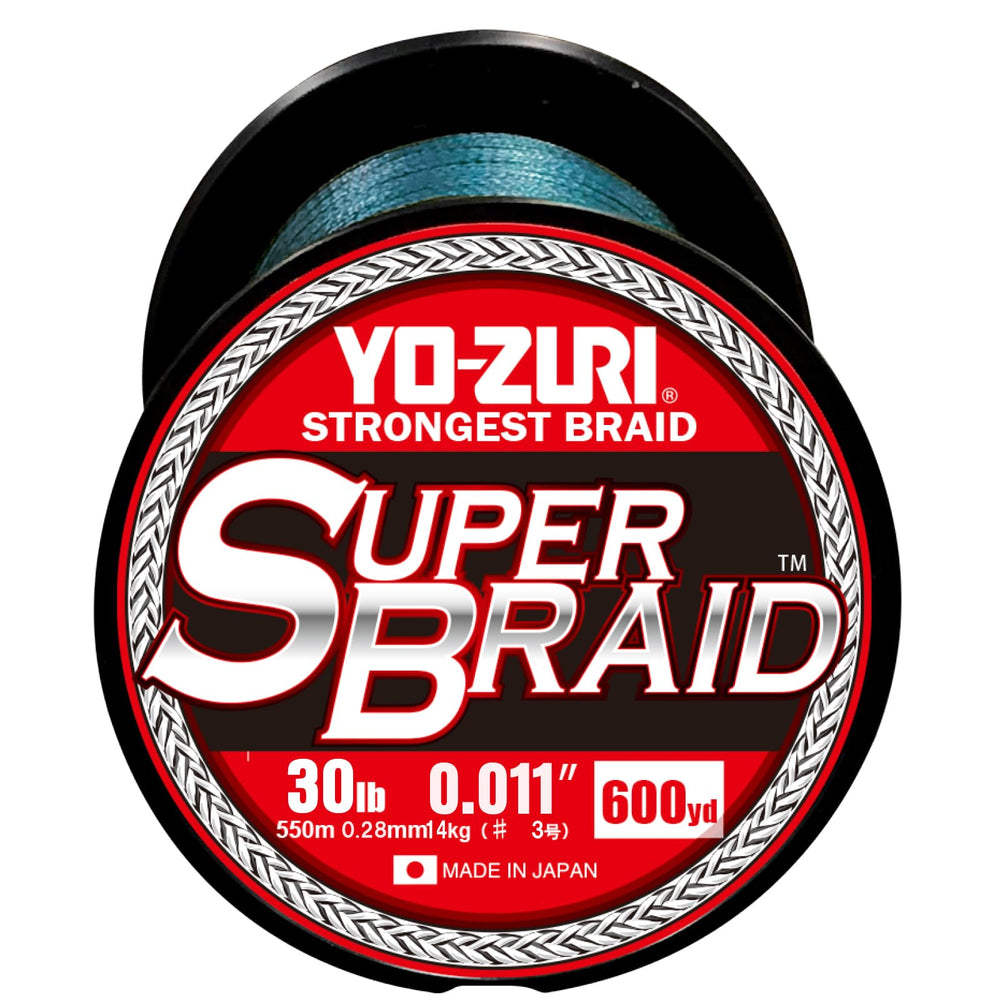 Yo-Zuri Superbraid 600yd blue braid spool showing smooth surface for stealthy casting.