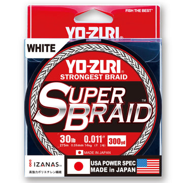 Yo-Zuri SuperBraid White 30Lb 300Yd spool on reel, smooth casting for finesse spinning