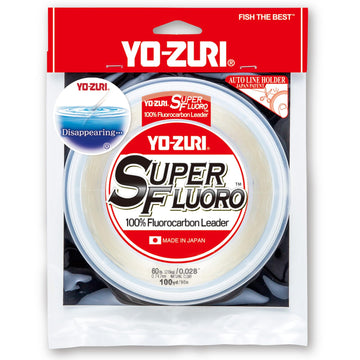 Duel Yo-Zuri SuperFluoro 100Yd leader packaging highlights premium fluorocarbon quality for anglers.