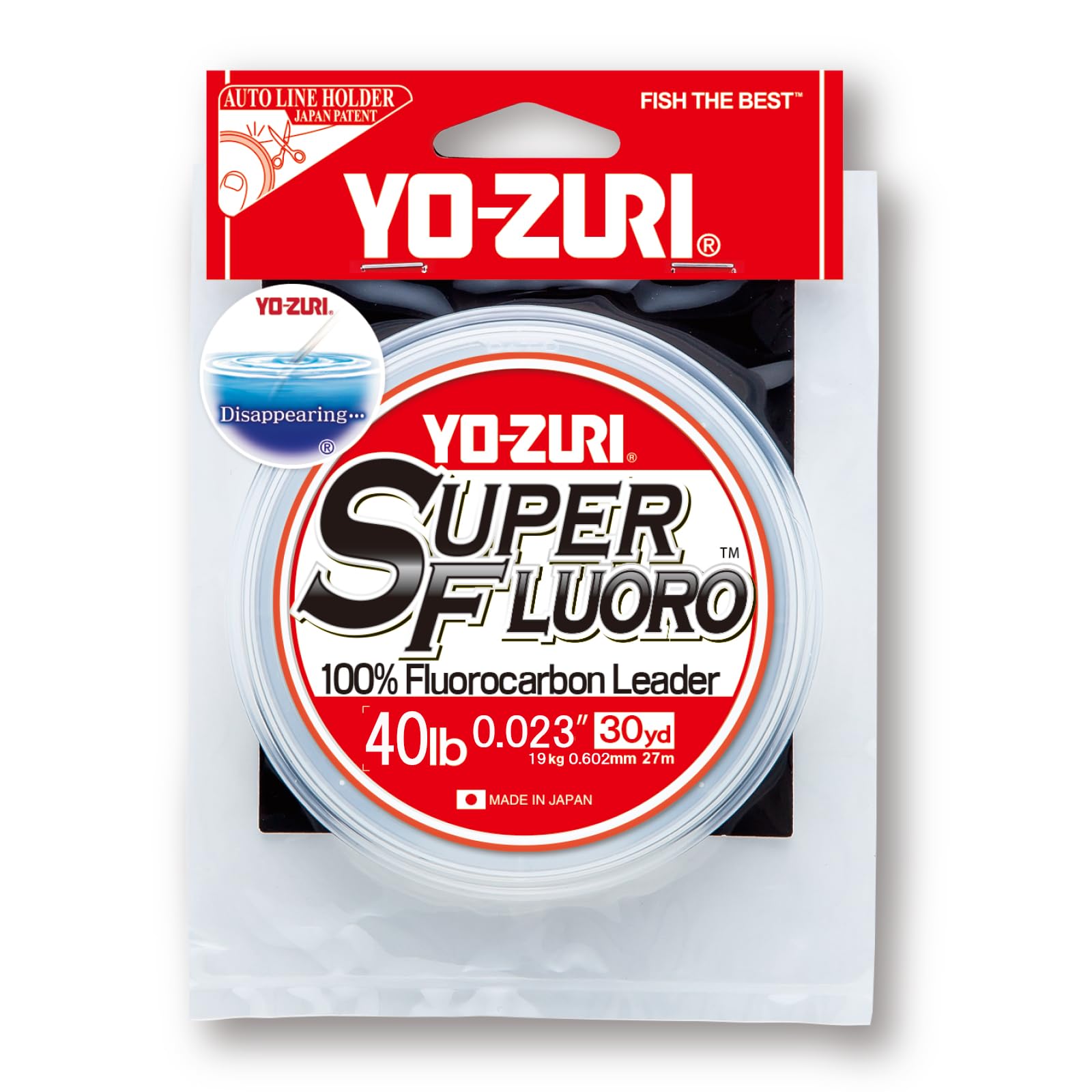 Yo-Zuri SuperFluoro 30Yd 40Lb Natural Clear leader close-up