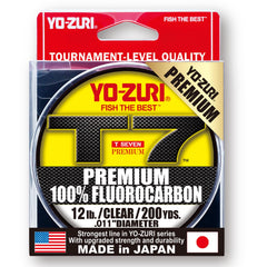 Yo-Zuri T-7 Premium Fluorocarbon 200-yard spool enhances strength and long casts.