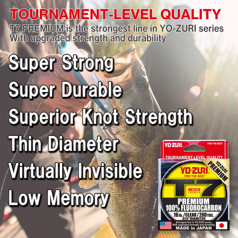Yo-Zuri T-7 Premium Fluorocarbon on reel demonstrates enhanced control for accurate presentations.
