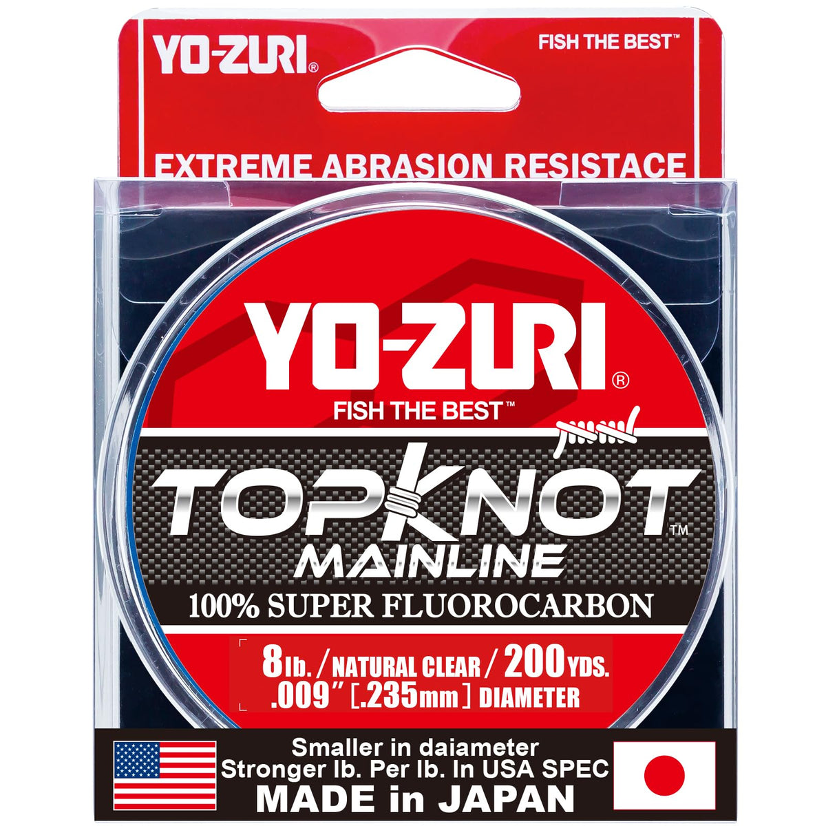 Yo-Zuri TopKnot MainLine natural clear spool shows invisibility for stealthy fishing.
