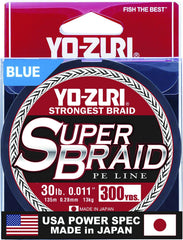 Yo-Zuri YZ SB 30lb blue line on water shows high visibility in clear-water conditions