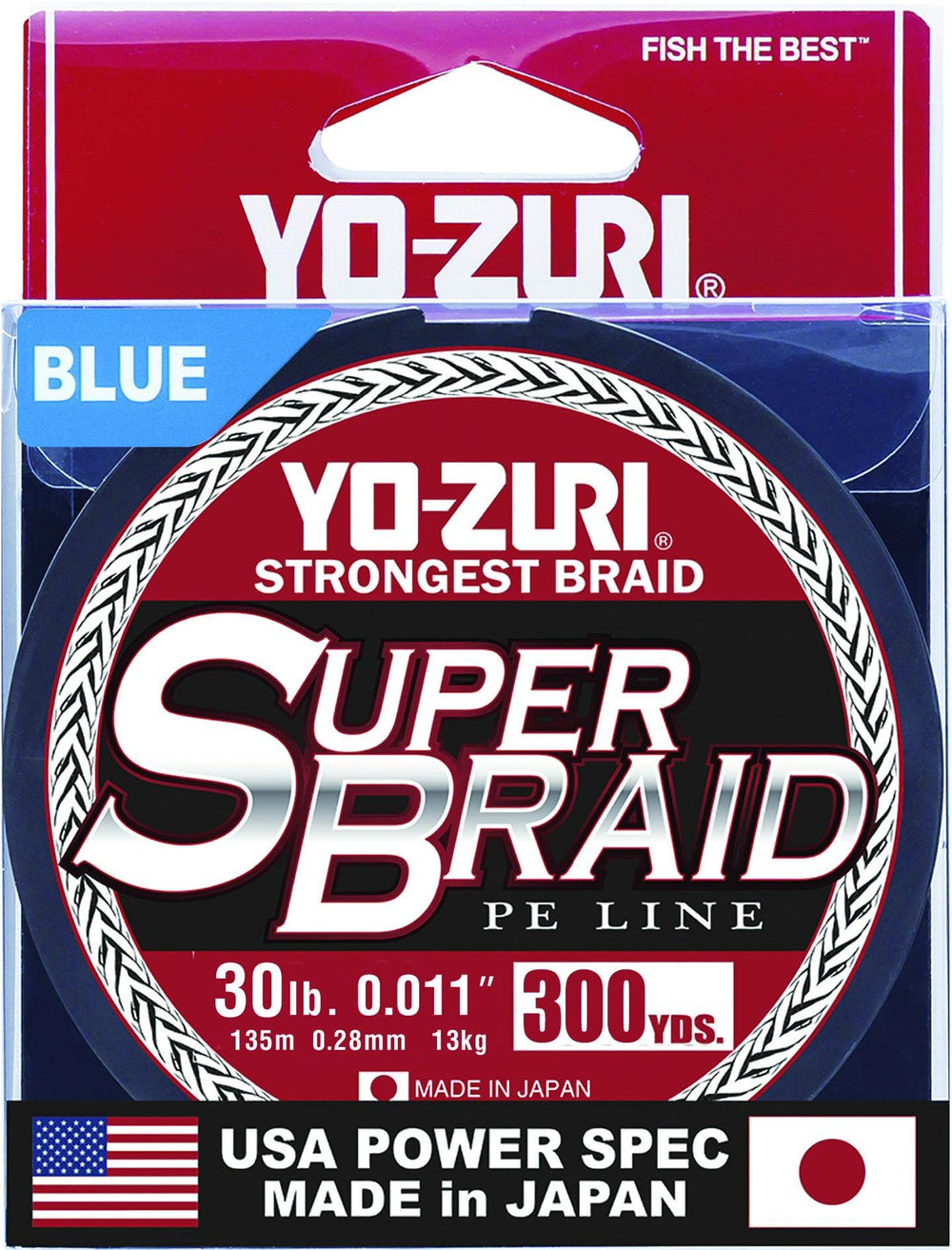 Yo-Zuri YZ SB 30lb blue line spool close-up highlighting abrasion resistance