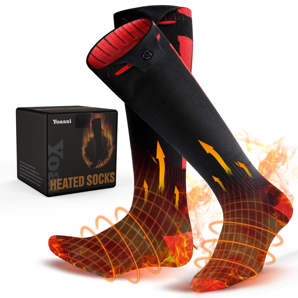 Yoassi heated socks app control feature for customizable warmth on the go.
