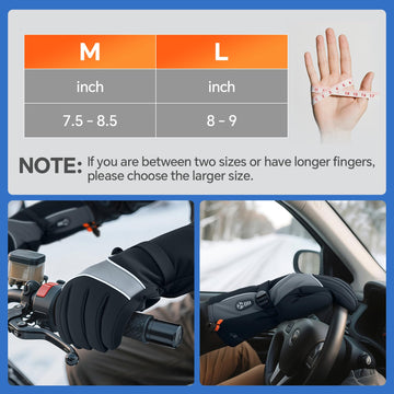 Yoassi heated gloves unisex-fit-reflective-strips view featuring safety and fit details
