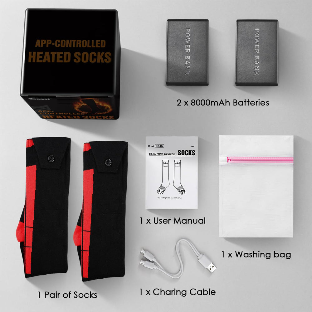 Yoassi heated socks with Type-C fast charging for quick power-ups on the trail.