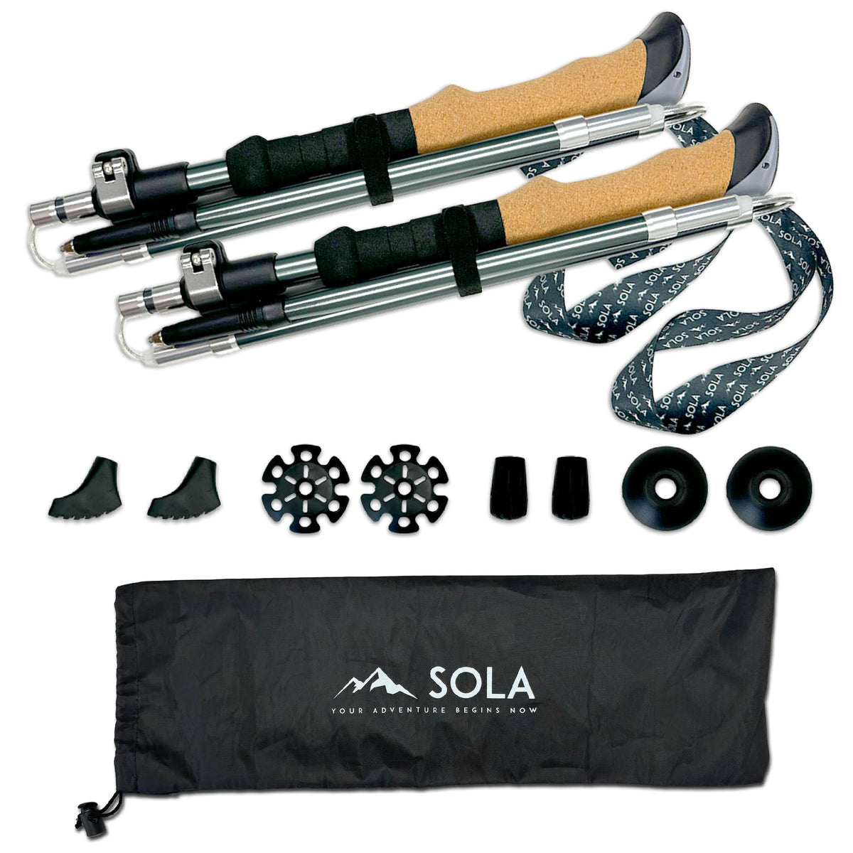 Yocaher SOLA trekking poles collapsible design for easy packing and transport