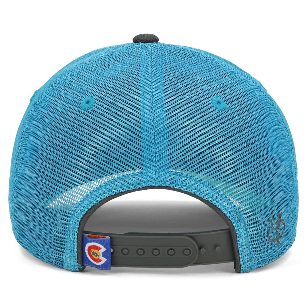 YoColorado Colorado Trucker Hat back view showing adjustable snapback for fit.