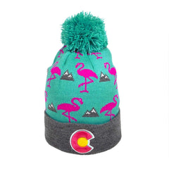 YoColorado Flamingo Colorado Pom Pom Beanie offers warmth and style for cold outdoor adventures