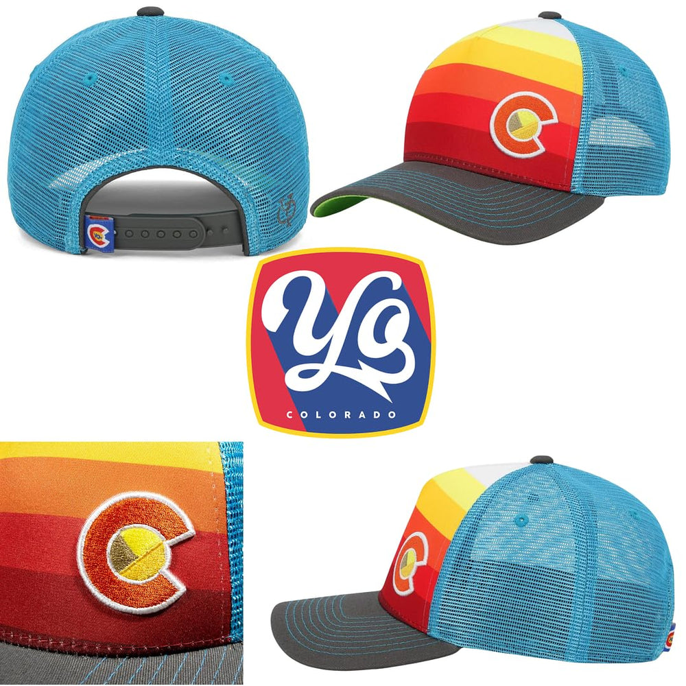YoColorado Trucker Hat men’s version with rugged construction for hiking or fishing.