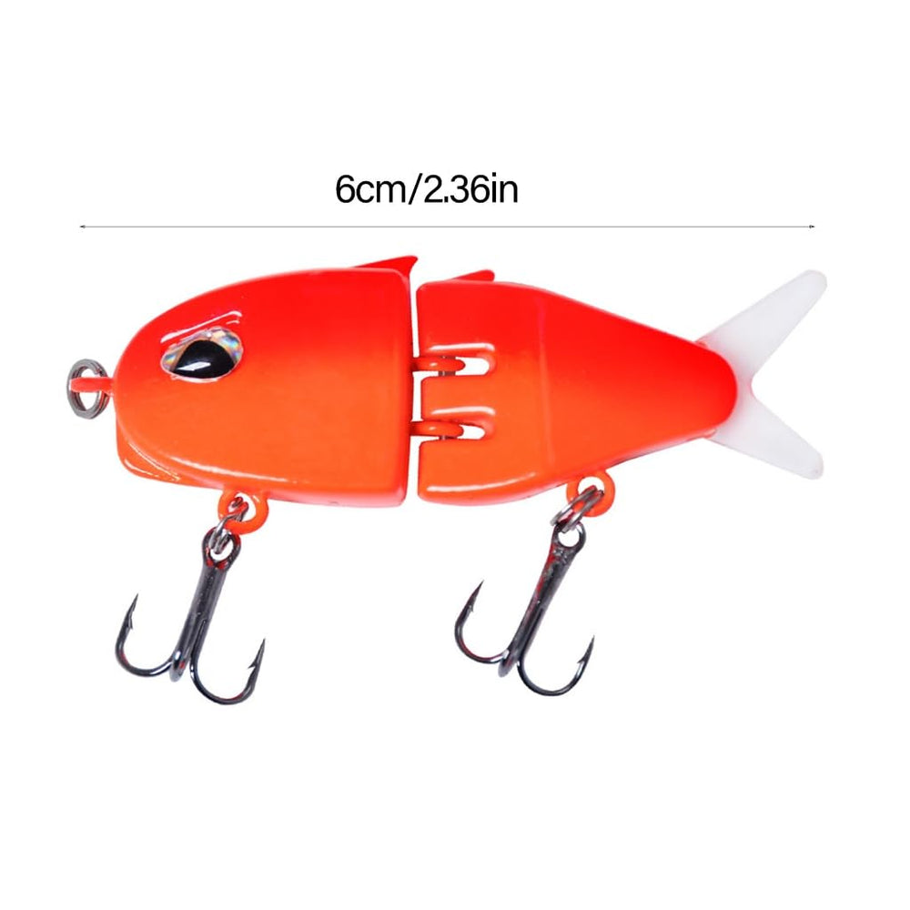 Yoetaun swimbait wobblers 6cm realistic multi-segment motion encourages bites.