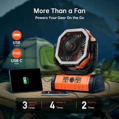 YOGIN rechargeable fan with four speeds for targeted desk cooling