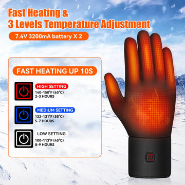 YOHELK heated gloves battery pack highlights long-lasting power for all-day warmth.