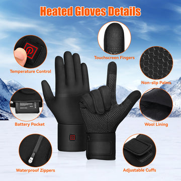 YOHELK heated gloves touchscreen sensor enables phone use without removing gloves.