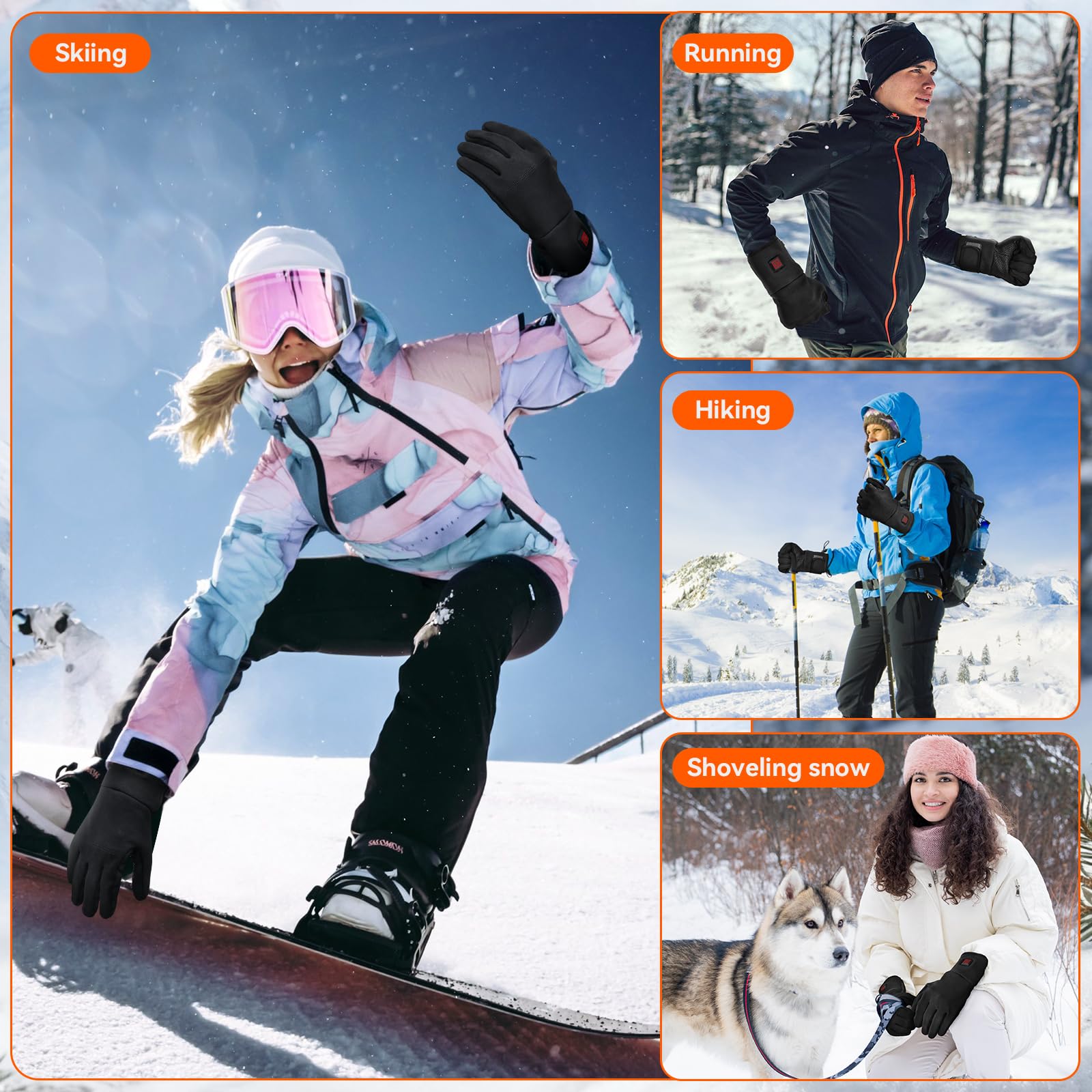 YOHELK heated gloves ideal for winter activities like skiing