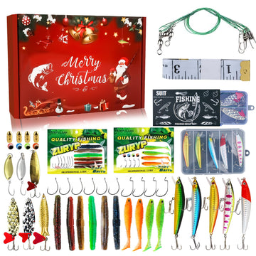 Yoilreyl Christmas Edition lures assortment for versatile freshwater and saltwater fishing.