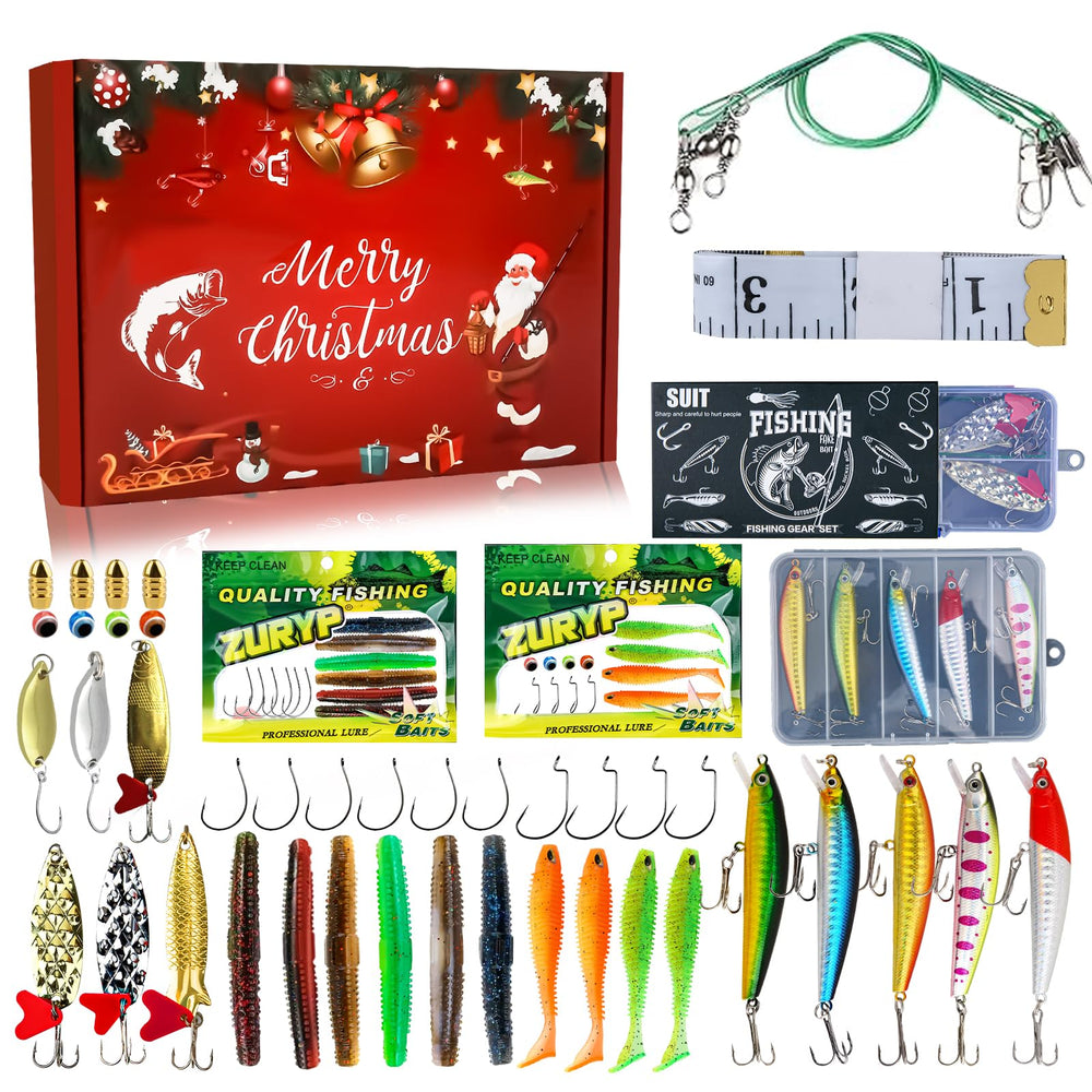 Yoilreyl Christmas Edition lures assortment for versatile freshwater and saltwater fishing.