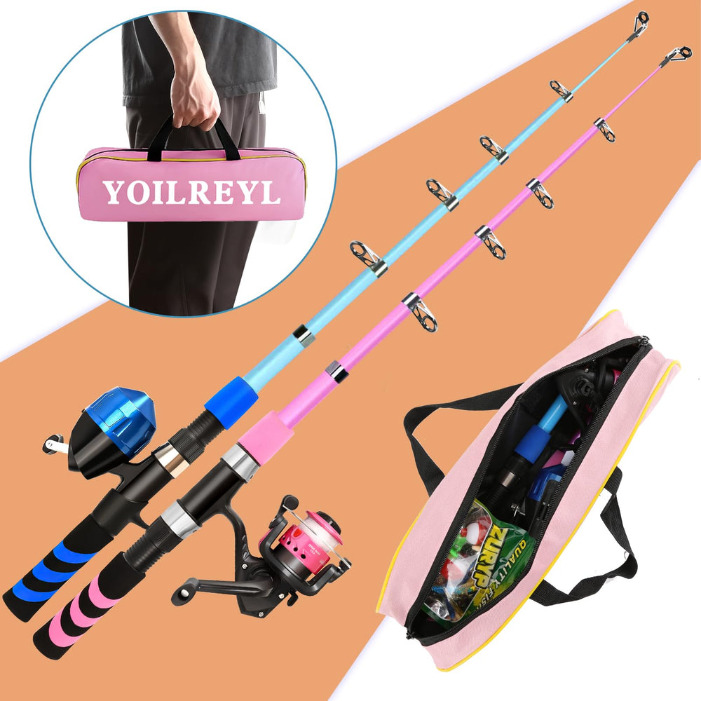 Yoilreyl kids fishing rod and reel combo for beginner-friendly casting.